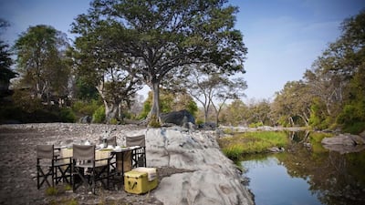 The outdoor dining at Banjaar Tola, a Taj-managed luxury safari lodge located near Kanha National Park in Madhya Pradesh, India. Courtesy Taj Hotels Resorts & Palaces
