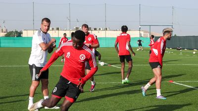Gulf United players during a training session in Dubai.