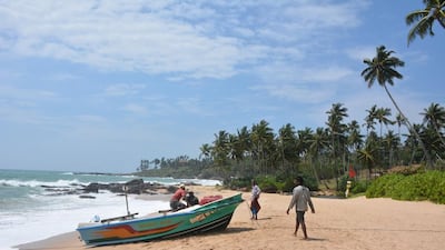 The beach at the Anantara Peace Haven Tangalle Resort in Sri Lanka. The 152-room resort is a new property built on a rugged location that was formerly a coconut plantation. Photo by Rosemary Behan