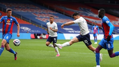 Sergio Aguero fires home City's opener. AFP