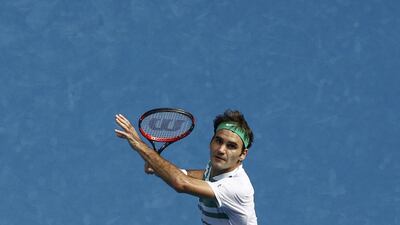 Switzerland's Roger Federer prepares to hit a shot during his quarter-final match against Czech Republic's Tomas Berdych at the Australian Open tennis tournament at Melbourne Park, Australia, January 26, 2016. REUTERS/Jason Reed