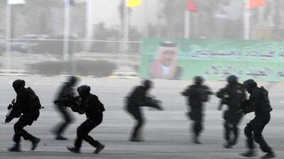 Saudi security forces demonstrating their skills. Fayez Nureldine/AFP Photo