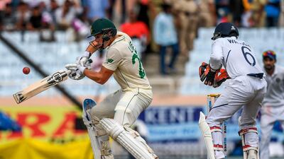 South Africa's George Linde plays a shot. AFP