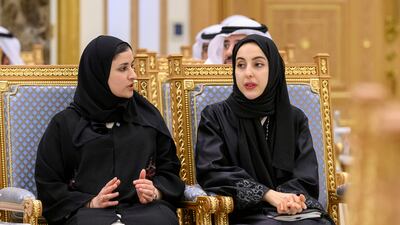 Shamma Al Mazrui, Minister of Community Development, and Sarah Al Amiri, Minister of State for Public Education and Advanced Technology, at the iftar