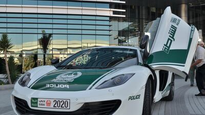 A McLaren MP4-12C was given the green-and-white treatment in 2013. Dubai Police