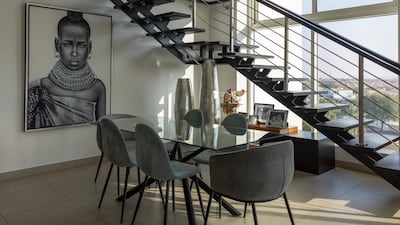 The dining area, with its huge windows