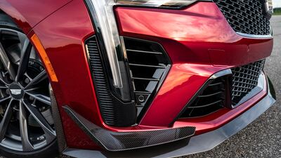 Front dive planes on the CT4-V Blackwing increase grip by pushing the front down.