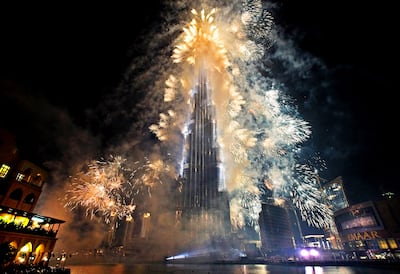 Fireworks light up Burj Khalifa during its opening ceremony on January 4, 2010. Jeff Topping / The National