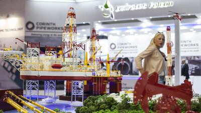 The HPMM Group from China showcases its drilling equipment. Mona Al Marzooqi / The National