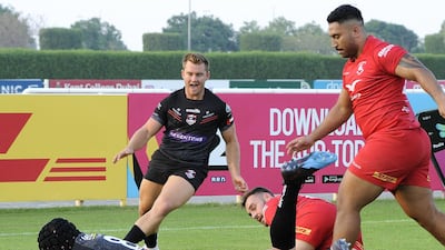 Bahrain, in red, retained their West Asia Premiership title after the coronavirus outbreak brought a premature end to the season. Courtesy Dubai Exiles