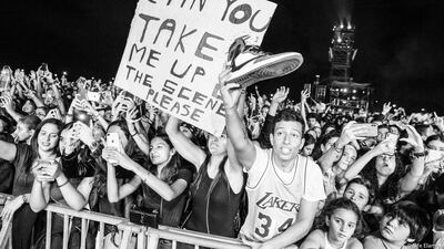 The crowd enjoyed Travis Scott's performance at Mawazine Festival.