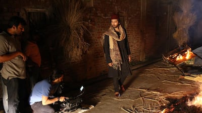Fahad Mustafa on the set of Mah-e-Mir. Courtesy Hum Films