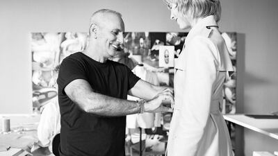 Designer Alessandro Dell’Acqua styles model Edie Campbell for Tod’s. Courtesy Tod’s