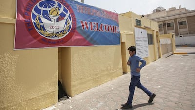 A fresh coat of paint and a welcome banner greeted parents during orientation for Grades 1, 2 and 3. Mona Al Marzooqi / The National