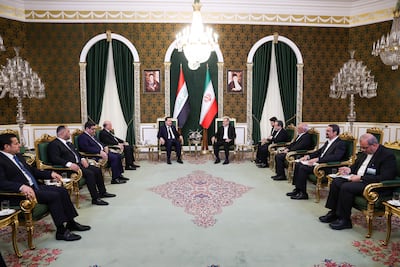 Iranian President Masoud Pezeshkian and Iraqi Prime Minister Mohammed Shia Al Sudani in Tehran. EPA