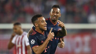 Group stage, October 22, 2019 - Olympiakos 2 (El Arabi 23', Guilherme 79') Bayern Munich 3 (Lewandowski 34' & 62', Tolisso 75'): For the second Group B game in a row, Bayern would fall behind only to fight back to earn victory - although the Greeks would put up more of a fight than Spurs in the previous match. Another double from Lewandowski was finished off by a curling Corentin Tolisso finish. Getty