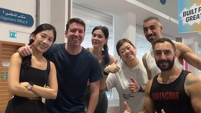 The writer, fourth from left, joined a run club for the first time. Evelyn Lau / The National