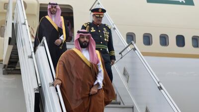 Saudi Arabia's Crown Prince Mohammed bin Salman arrives at Ministro Pistarini in Buenos Aires, Argentina. Reuters