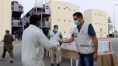 Emirates Red Crescent distributes 45,745 iftar meal boxes across 218 locations in the UAE every day.