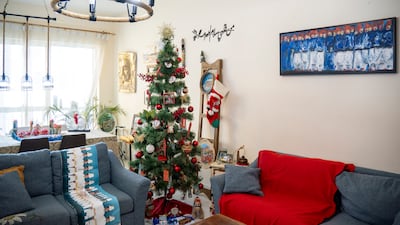 Wael Hamadeh's art in his living room