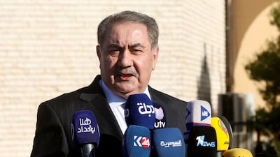 Hoshyar Zebari, disqualified candidate for Iraq's presidency, addresses a news conference in Baghdad, Iraq, on February 13, 2022. Reuters