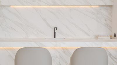 Marble finishing is prevalent throughout. Courtesy Luxhabitat Sotheby's International Realty