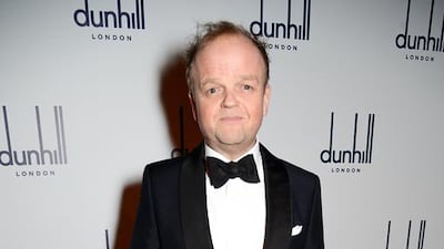 Toby Jones wore a midnight blue shawl collar dinner jacket, white evening shirt. Courtesy dunhill