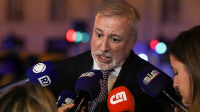 Pedro de Brito Bogas, chairman of Carris, the company that operates the funicular, talks to the media. Reuters