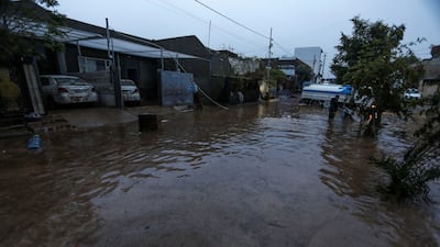 A flooded street in Sulaymaniyah