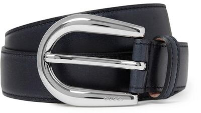Everybody needs one good belt. This navy leather piece from the famed Italian brand is lined with soft, embossed suede and features a silver-tone metal buckle. He’ll be wearing this for years. Dh1,061, Gucci. Courtesy: Gucci