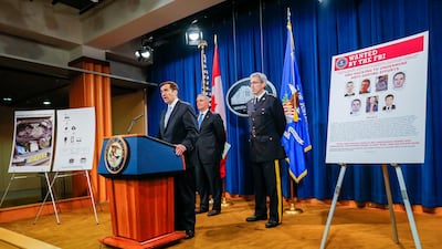 epa07069077 John Demers (L), assistant attorney general for the US Department of Justice National Security Division, announces criminal charges against seven Russian Federation GRU intelligence officers in Washington, DC, USA, 04 October 2018. The group, which includes several agents recently arrested at The Hague, are charged with hacking individuals and organizations in the United States, Canada and Europe. Those organizations include several anti-doping agencies, chemical weapons enforcement, and Westinghouse, according to the indictment. EPA/ERIK S. LESSER