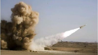 This photo claims to show a missile launch during Iranian war games outside Semnan, about 240 kilometers east of Tehran.