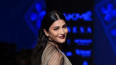 Actress Shruti Haasan emerges in Saaksha & Kinni. AFP