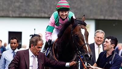 Khalifa bin Dasmal's Dream Ahead, ridden by Hayley Turner, won the July Cup at Newmarket on Saturday.