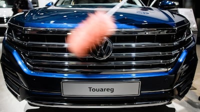 A VW Touareg 4x4. Despite the huge cost of the emissions cheating scandal, the German car maker is now as polished as ever and seems to have comfortably ridden out the debacle. Clemens Bilan/EPA