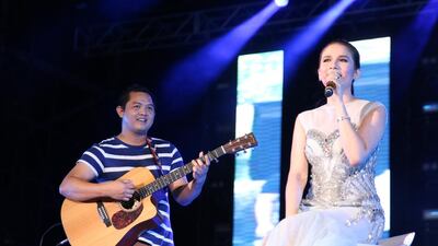 Karylle Tatlonghari-Yuzon performs at the Rock That Love concert at the du Arena in Abu Dhabi. Navin Khianey for The National.