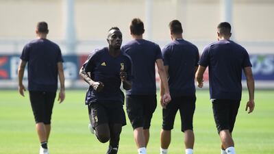 Blaise Matuidi during training in Valencia with Juventus.. Reuters
