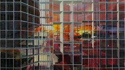 Nightfall (2011), 180 x 200cm, oil on canvas, part of Driss Ouadahi's exhibition, Breathing Space, at Lawrie Shabibi gallery in Dubai.