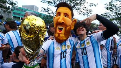 Argentina fans gather in Atlanta before the World Cup semi-final against England. Photo: Nathan Ray Seebeck-Imagn Images