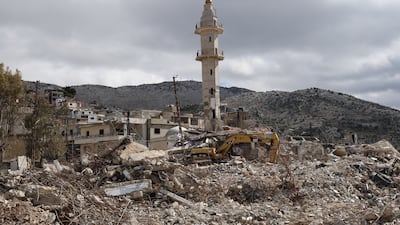 Destruction in the town of Kfarshouba. AFP