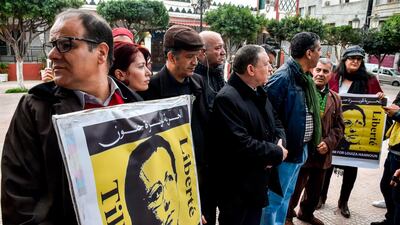 Supporters of Louisa Hanoune, head of Algeria's Workers' Party, gather for a demonstration in the city of Blida, about 45 kilometres southwest of the capital where Said Bouteflika, the jailed brother of the former president, is due to appear at a military tribunal retrying him on corruption charges involving millions of dollars in funding for his brother's aborted campaign. AFP
