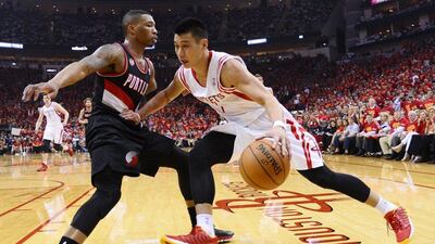 Jeremy Lin had 21 points in 31 minutes for the Rockets on Wednesday night in Game 5 against the Trail Blazers. Larry W Smith / EPA / April 30, 2014