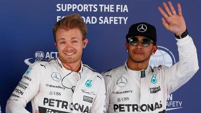 Nico Rosberg and Lewis Hamilton are second and first in the F1 drivers' standings, respectively. Paul Gilham / Getty Images