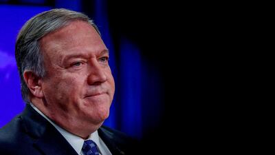 US Secretary of State Mike Pompeo gave a news conference at the State Department in Washington on Tuesday. Reuters