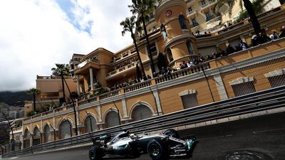 Lewis Hamilton on track during the Monaco Grand Prix. Mark Thompson / Getty Images