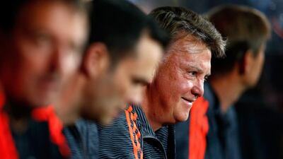 Manchester United Louis van Gaal watches his side on Wednesday night during their victory to advance into the Champions League group stage. Dean Mouhtaropoulos / Getty Images