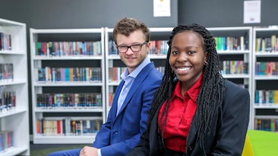Brighton College Abu Dhabi pupils, Edward Garemo and Dami Adekeye, are top performing pupils with big plans ahead. Victor Besa / The National