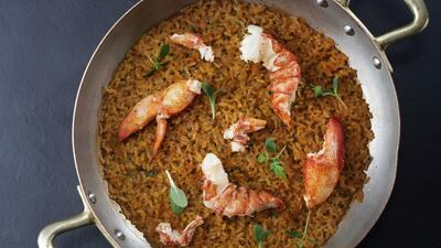 Paella at P&C by Sergi Arola, Shangri-La Hotel, Qaryat Al Beri, Abu Dhabi. Courtesy Shangri-La Hotel, Qaryat Al Beri