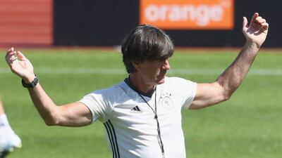 Joachim Low, head coach of Germany reacts during a Germany training session ahead of their Uefa Euro 2016 semi-final against France at Ermitage Evian on July 06, 2016 in Evian-les-Bains, France. Alexander Hassenstein / Getty Images