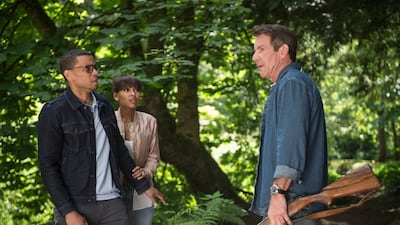 Michael Ealy, from left, Meagan Good and Dennis Quaid in a scene from 'The Intruder.' Serguei Baschlakov / Sony Pictures via AP